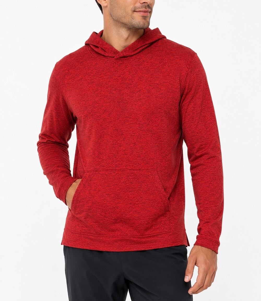 NWOT Outdoor Voices Men’s Heathered Red Pullover Hoodie Kangaroo Pocket Size M